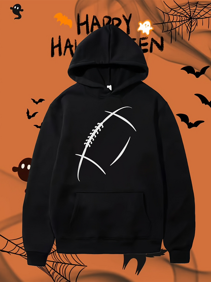 Men's Graphic Hoodie Stylish Graphic Lines Creating An Abstract Minimalist Football