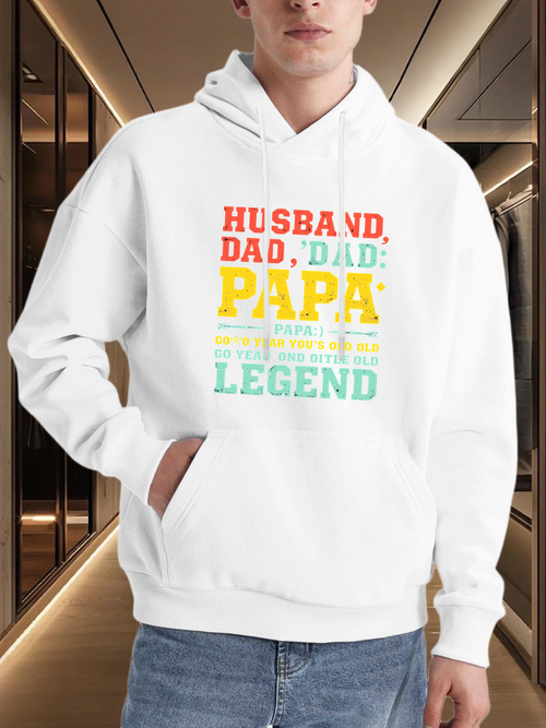 Men's Graphic Hoodie Husband Dad Papa The Man The Myth The Legend