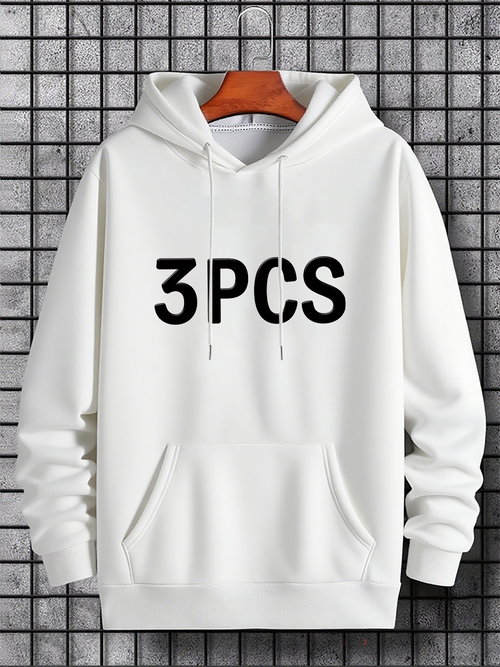 Men's Graphic Hoodie Bold Text Graphic With Large Front Statement Hoodie