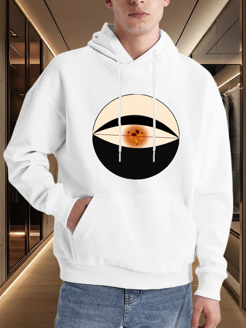 Men's Graphic Hoodie Minimalist Circle With Abstract Geometric Shapes Eye
