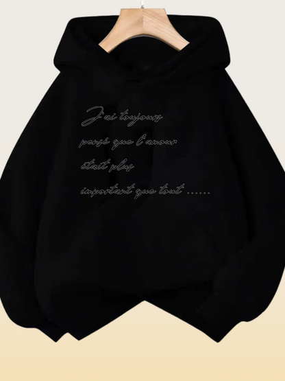 Women's Graphic Hoodie Just Imagine Many Important Things Written Quote Hoodie