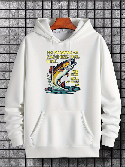 Men's Graphic Hoodie So Good At Catching Fish Splashing Water With Lively Jumping Trout