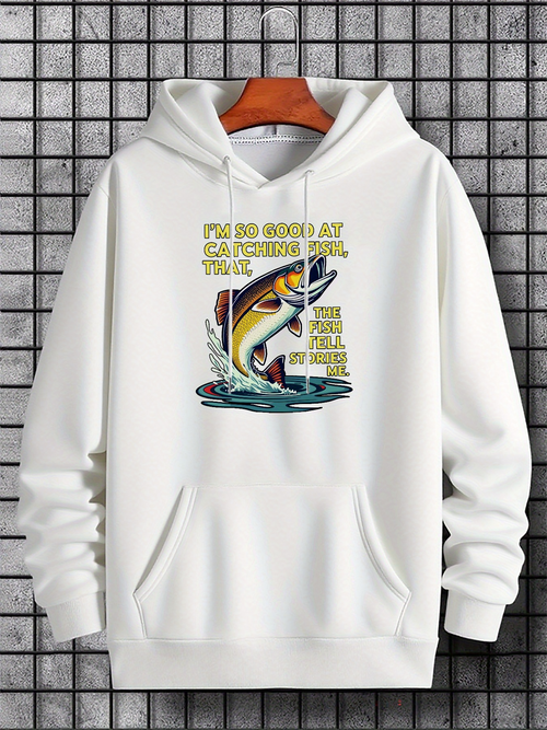 Men's Graphic Hoodie So Good At Catching Fish Splashing Water With Lively Jumping Trout