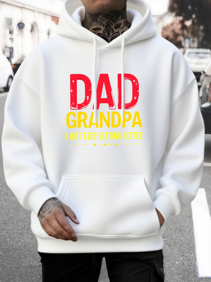 Men's Graphic Hoodie Dad Grandpa With Lettering In Bright Colors Hoodie