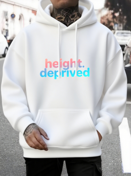 Men's Graphic Hoodie Height Deprived Playful Pastel Letters On A Clean Urban Street Hoodie