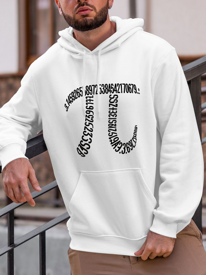 Men's Graphic Hoodie Mathematical Digits In Circular Shape Forming Abstract Pi Symbol