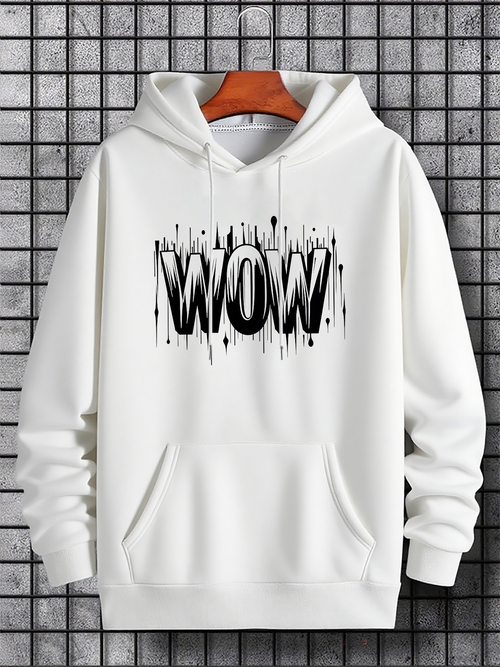 Men's Graphic Hoodie Wow Urban Graffiti Art Splash Lettering Hoodie