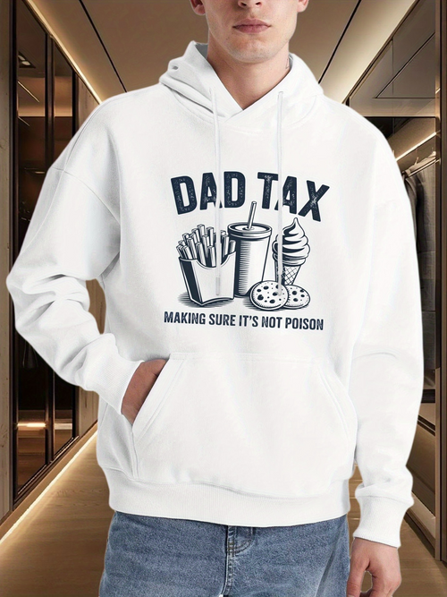 Men's Graphic Hoodie Dad Tax With French Fries Soda Cookie And Ice Cream Hoodie