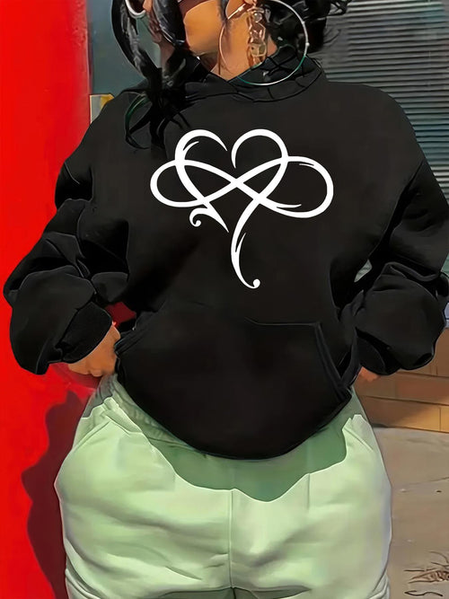 Women's Graphic Hoodie Abstract Lines Forming A Flowing Whimsical Heart Shape
