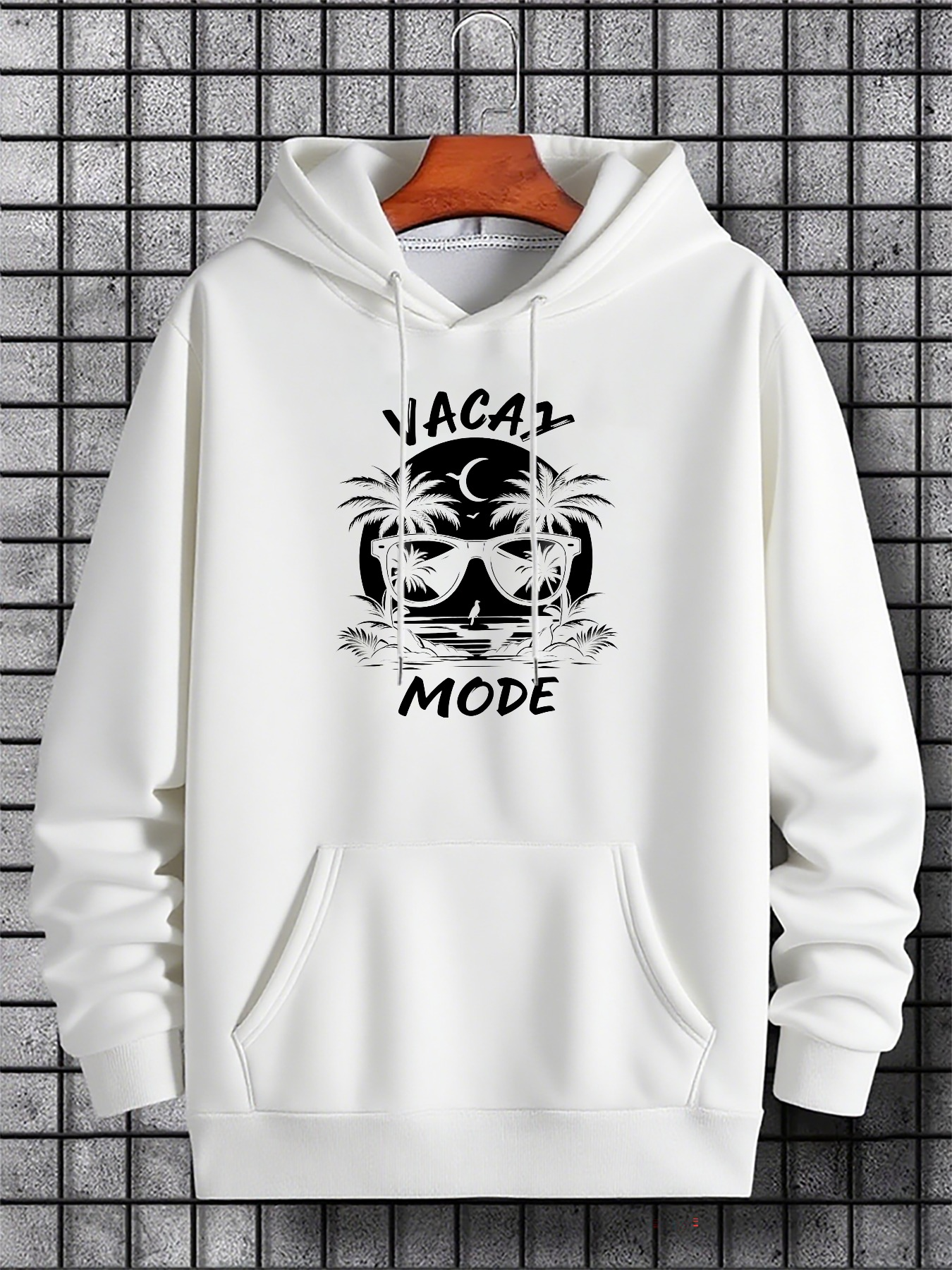 Men's Graphic Hoodie Vacay Mode Palm Trees With Sunglasses By Ocean Sunset