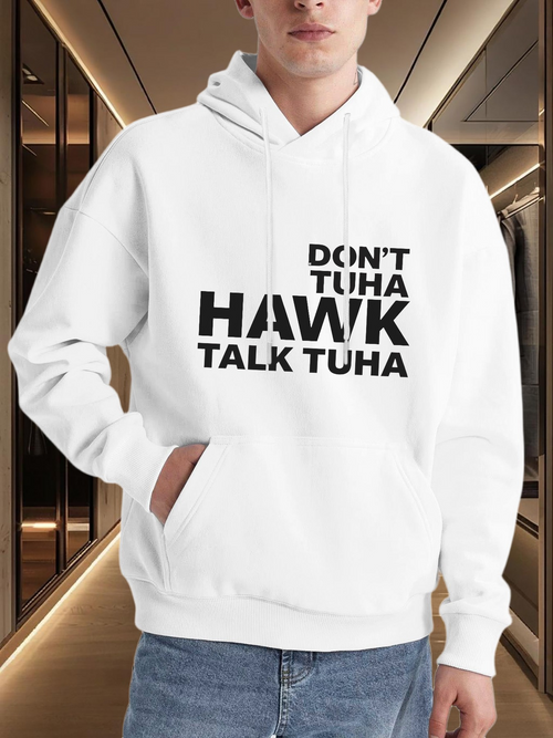 Men's Graphic Hoodie Dont Tuha Hawk Talk Tuha Bold Modern Statement Hoodie