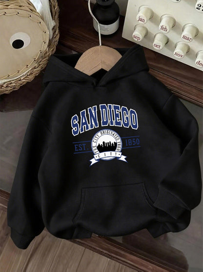 Women's Graphic Hoodie San Diego Bold Urban Skyline With City Text And Graphic