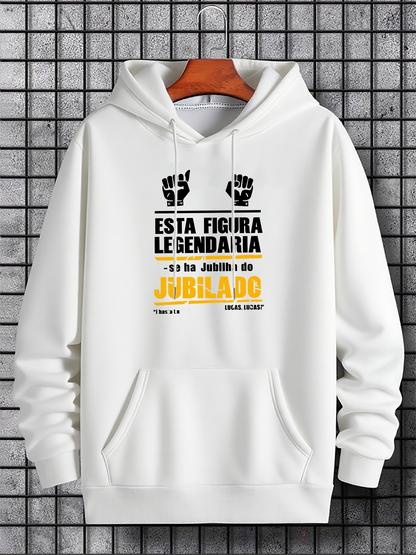 Men's Graphic Hoodie Legendary figure， Spanish text， fist print
