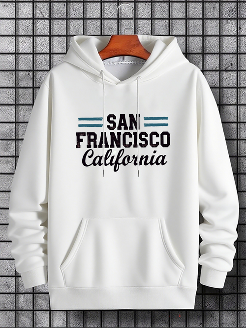 Men's Graphic Hoodie San Francisco California Urban Lines Among Minimalist Modern Hooded Sweatshirt