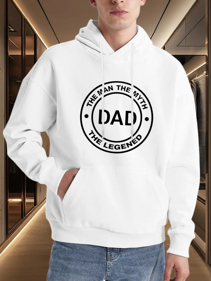 Men's Graphic Hoodie The Man The Myth The Legend Dad Badge Letter Print Hoodie