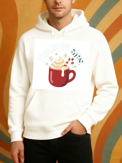 Men's Graphic Hoodie Steaming Cinnamon Delight With Marshmallows And Whipped Cream Mug
