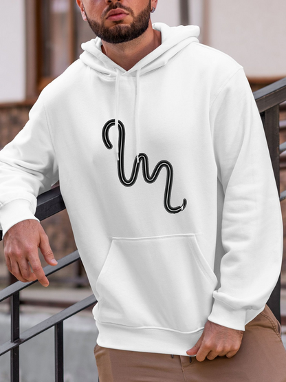 Men's Graphic Hoodie Minimalist Black Line Art Abstract Snake