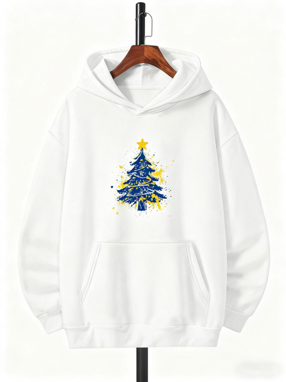 Men's Graphic Hoodie Colorful Lights On Winter Holiday Pine Tree