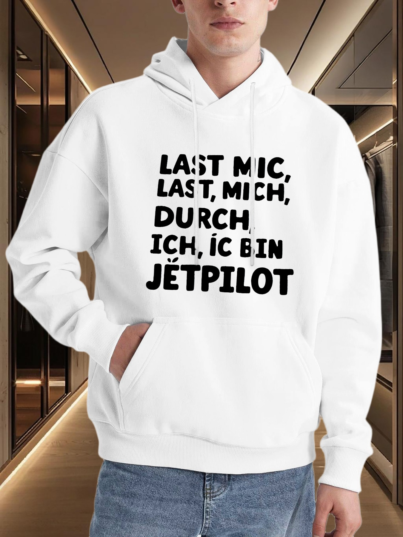 Men's Graphic Hoodie White Hoodie The Last Microphone The Last Mickey Through Me I Am a Jetpilot Text Print Casual Wear Sudadera de hombre Graphic hoodie men