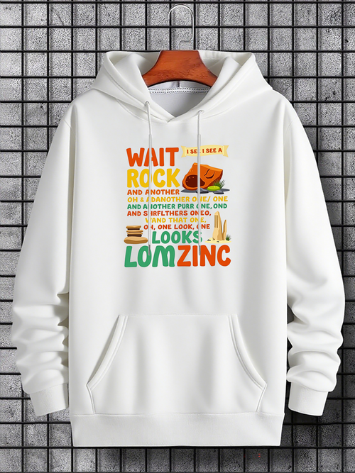 Men's Graphic Hoodie Wait Rock Amazing Sunrise With Green Grass And Flowers Zinc
