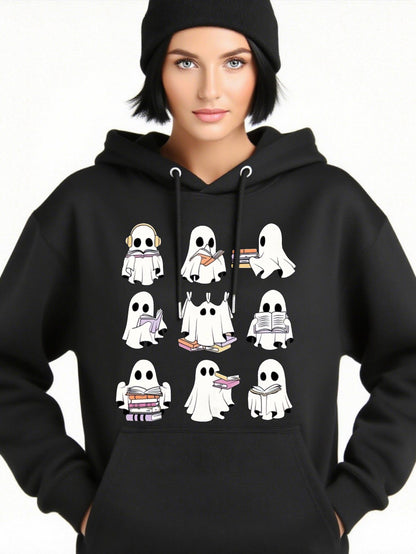 Women's Graphic Hoodie Adorable Ghosts Wearing Various Cute Accessories Halloween Ghost