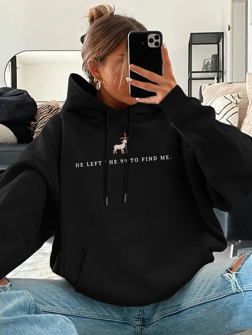 Women's Graphic Hoodie He Left The Ninety Nine To Find Me Deer