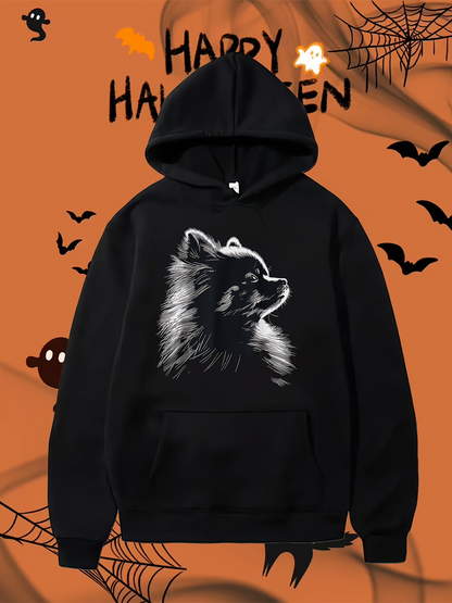 Men's Graphic Hoodie Shining Light Soft Fur And Gentle Expression Dog