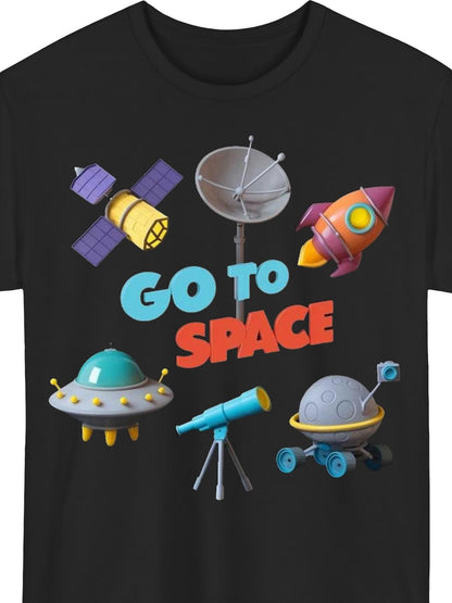Men's Graphic T-Shirt Plus Size MenS GO to SPACE Hoodie Casual Black Sweatshirt with Colorful Space Illustration Long Sleeves Machine Washable Crew Neck Digital Heat Transfer All-season Wear