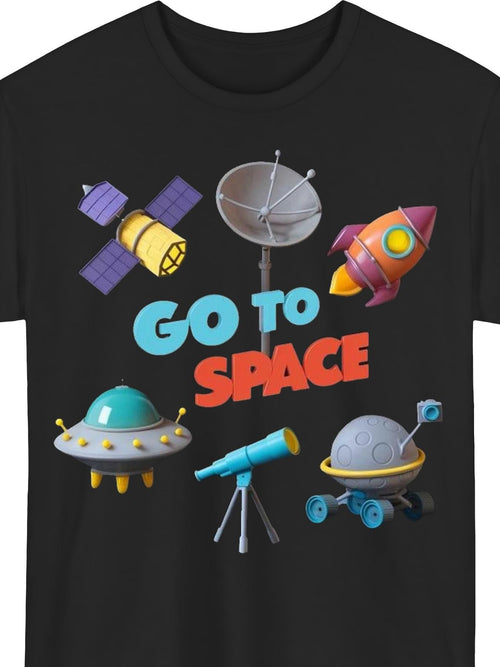 Men's Graphic T-Shirt Plus Size MenS GO to SPACE Hoodie Casual Black Sweatshirt with Colorful Space Illustration Long Sleeves Machine Washable Crew Neck Digital Heat Transfer All-season Wear