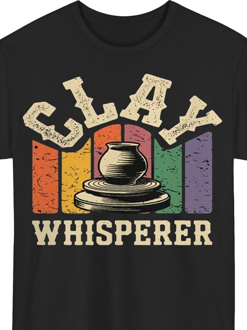 Men's Graphic T-Shirt Clay Whisperer Hoodie for Pottery & Ceramic Art Lovers Unisex Sweatshirt with Clay Soil Texture Graphic Hooded with Pockets Machine Washable Casual Wear for Clay Artists Kiln Assistants Po