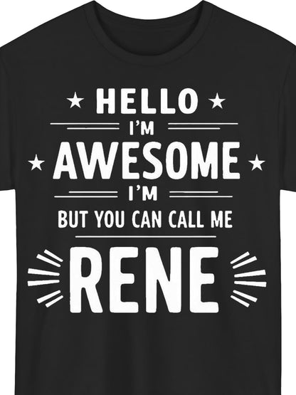 Men's Graphic T-Shirt Mens Hello Im Awesome Rene Stripes Hoodie - Soft Casual Pullover with Rene Stripes Graphic Print Long Sleeve Hooded with Front Pocket Relaxed Fit for Fall & Winter Machine Washable (Casual
