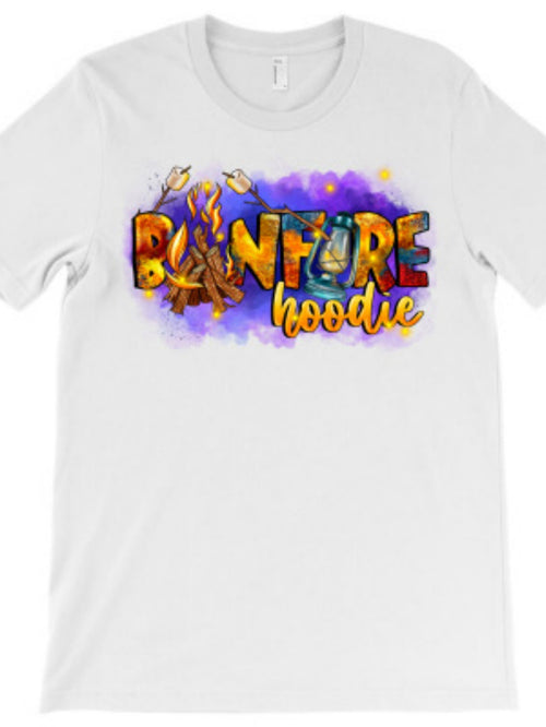 Men's Graphic T-Shirt Bonfire Hoodie Glowing Under Purple Skies With Toasted Marshmallows On Sticks Campfire