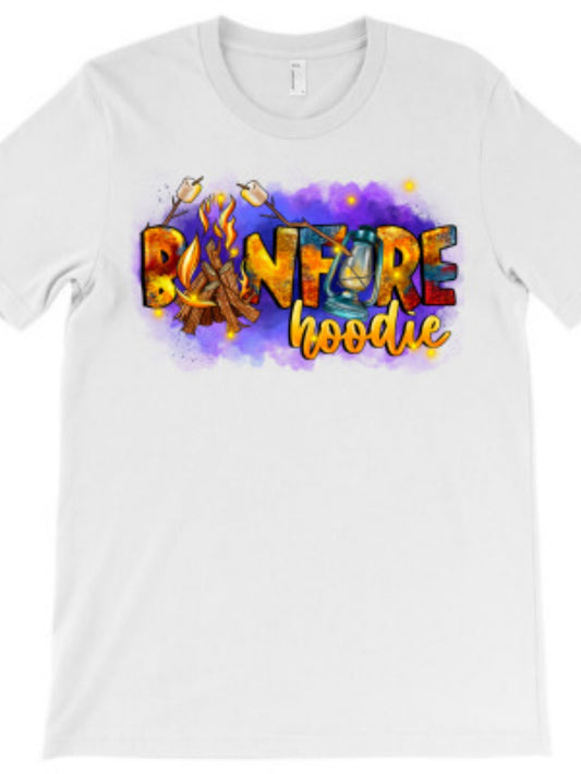 Men's Graphic T-Shirt Bonfire Hoodie Glowing Under Purple Skies With Toasted Marshmallows On Sticks Campfire