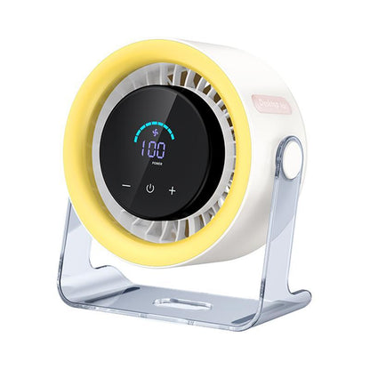 Coolhill Desktop Fan Turbo Table Fan for Office 100-Speed Digital Display Low Noise Rechargeable Battery Dual Adjustment Mode