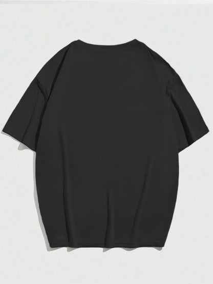 Men's Graphic T-Shirt White Geometric Overlay With Interlocking Hexagonal Shapes Pattern