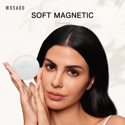 WOSADO Soft Magnetic Eyelashes All-in-One Box, Reusable, Glue-Free, Waterproof, Lightweight, Natural Style Makeup Cosmetic