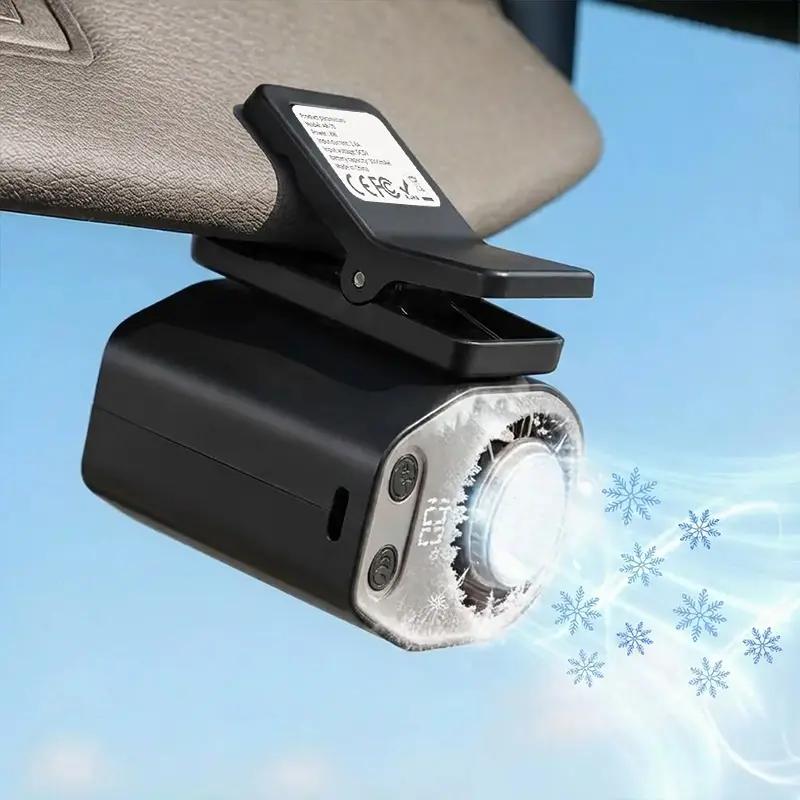 JOYTUTUS 2026 Car Clip On Air Conditioner Fan with LED Display - 360° Rotation, 100 Speeds Adjustable, USB Rechargeable Perso