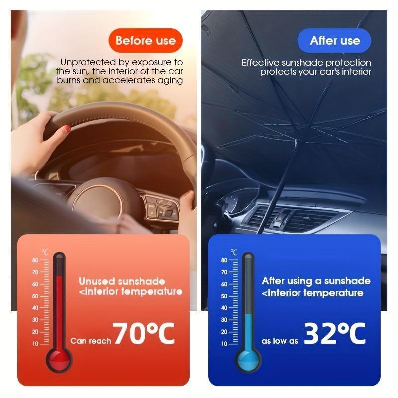 Portable car sunshade, windshield sunshade, foldable windshield sunshade, car exterior accessories, daily car  - image 4