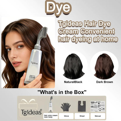 Tgideas Hair Dye Comb / Hair Dye Cream — Portable Home Use, triple treatment, contains hyaluronic acid, 100% c - image 5
