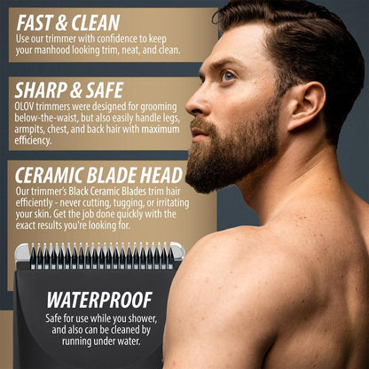 OLOV Electric Body Hair Shaver-Groin Hair Trimmer, Ball Trimmer for Men - Replaceable Ceramic Blade Heads,USB  - image 5